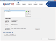 Manage Profiles window