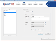Define Elements window